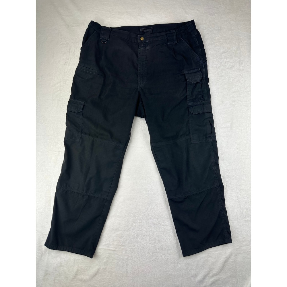 5.11 Tactical Cargo Pants Mens Relaxed 39x28 Black Utility Ripstop Workwear